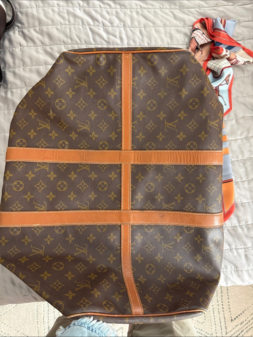 Louis Vuitton Monogram Canvas Travel Weekend Bag in Brown and Tan